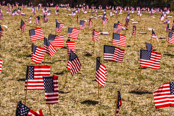 πολλές αμερικανικές σημαίες - Φωτογραφία, εικόνα