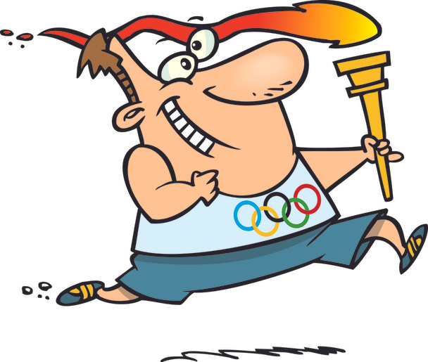 Cartoon Olympic Torch - Vector, Image