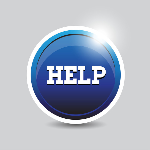 Help button blue - Vector, Image