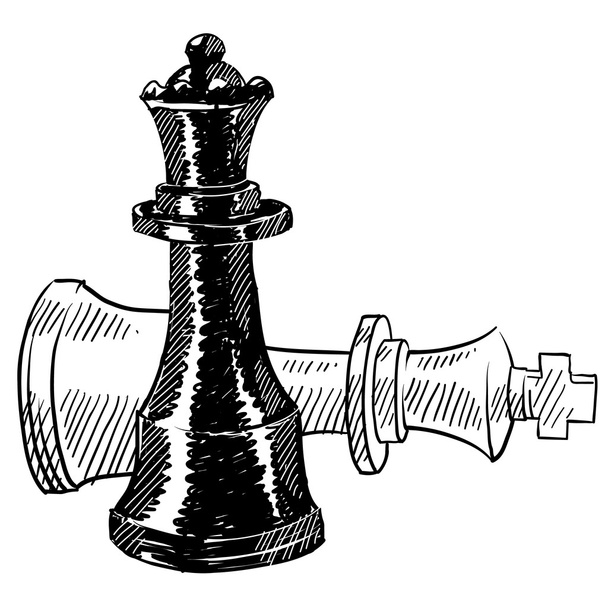 Sakkfigurák vázlat - Vektor, kép