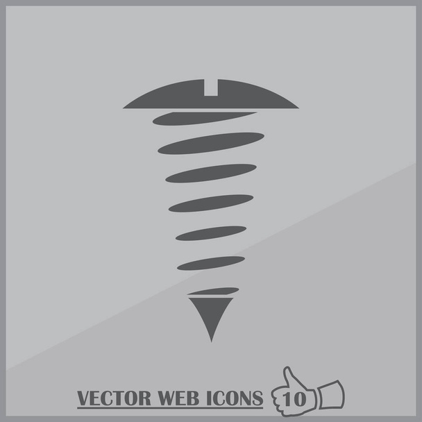 Structural bolt with a hex nut. Flat icon of graphical symbol of fasteners. Vector illustration - Vector, Image