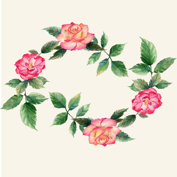 watercolor Roses  illustration - Vetor, Imagem