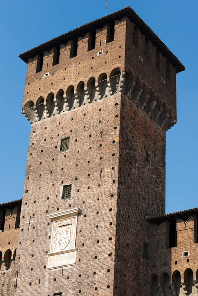 Sforza Milánó Olaszország - Castello Sforzesco-kastély - Fotó, kép
