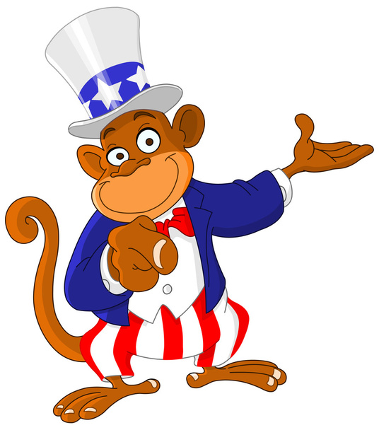 Pointing monkey - Vector, Image