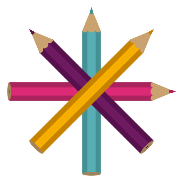 Conjunto de lápices de colores icono
 - Vector, Imagen