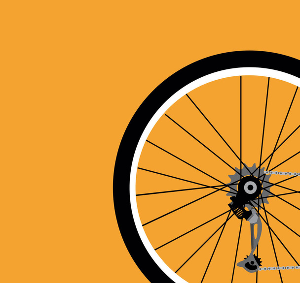 Чёрное велосипедное колесо
 - Вектор,изображение