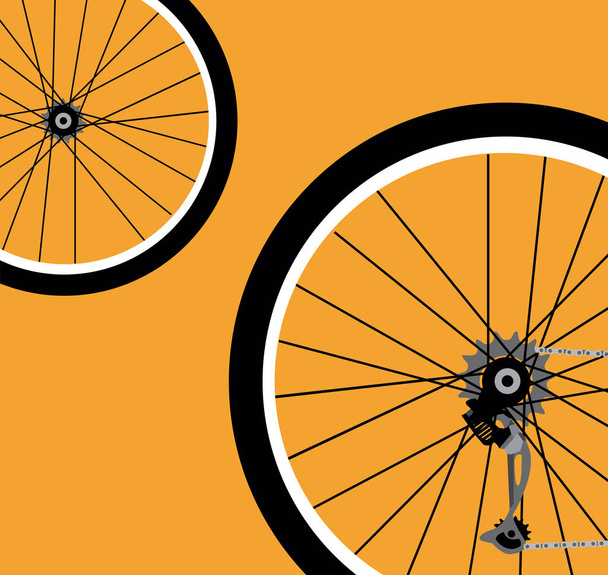 черные велосипедные колеса
 - Вектор,изображение