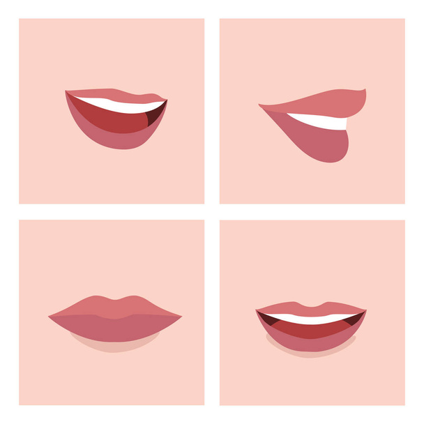 aantal vrouwelijke lippen - Vector, afbeelding