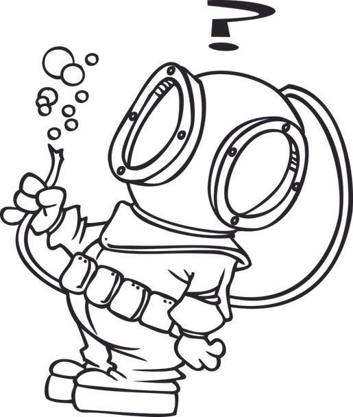 kreslený hlubokomořský potápěč - Vektor, obrázek