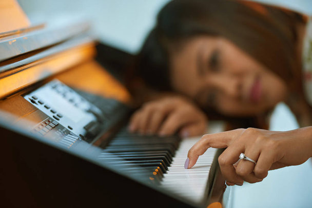 pianist touching piano key - Photo, Image