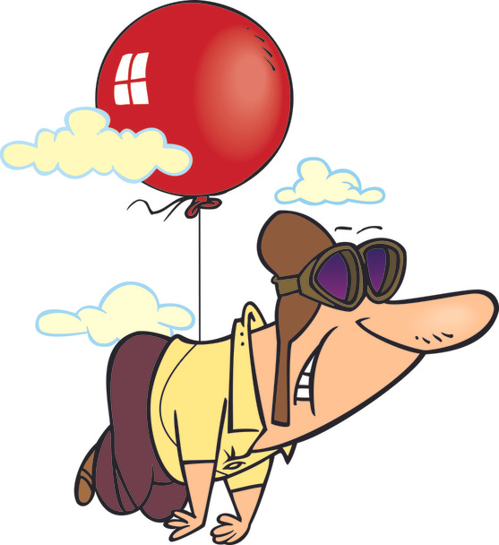 Piloto de balão de desenhos animados
 - Vetor, Imagem