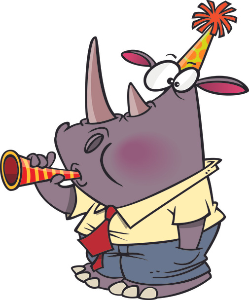 Dessin animé Nouvel An Rhino
 - Vecteur, image