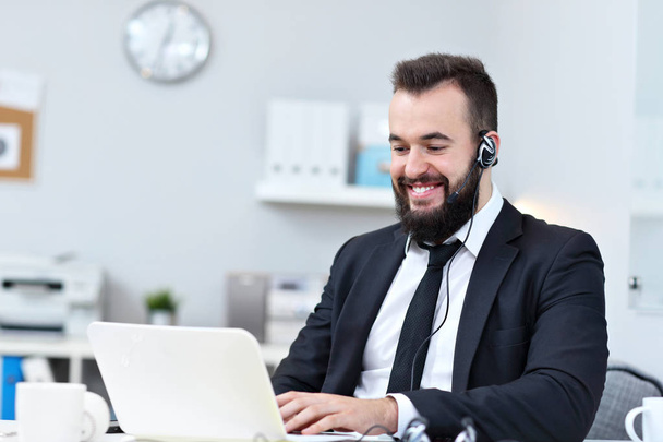 Picture showing businessman with headset - Photo, Image