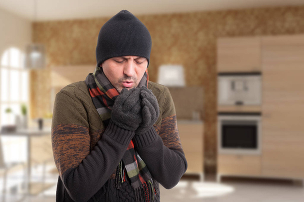 Young man feeling very cold - Photo, image