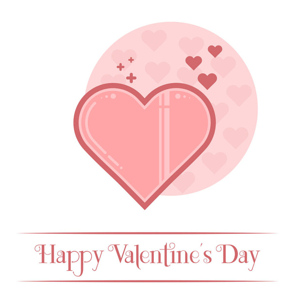 Valentine's day card, lineart style - Vector, afbeelding