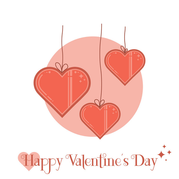 Valentine's day card, lineart style - Vektor, obrázek