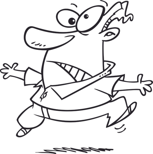 Cartoon Man Hopping - Vector, Image