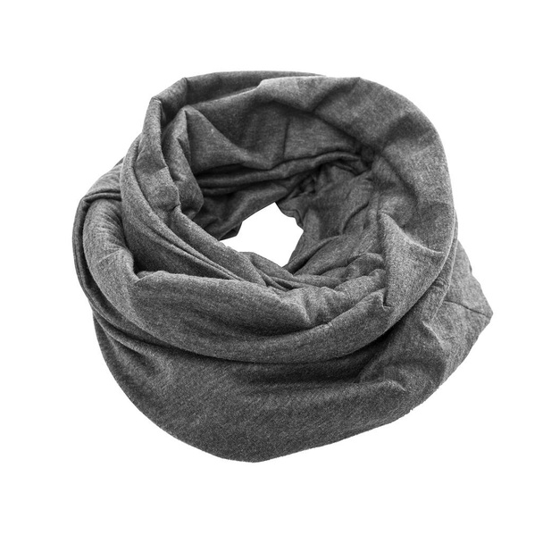 Grey scarf on a white background. - Фото, изображение