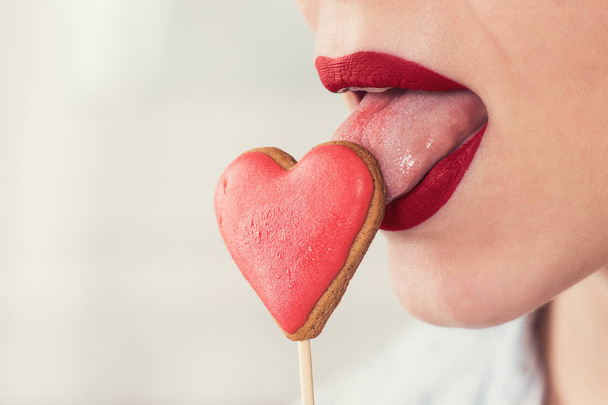 Lips and hearts - Фото, изображение