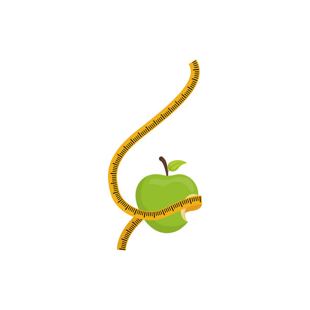 Manzana con regla
 - Vector, imagen