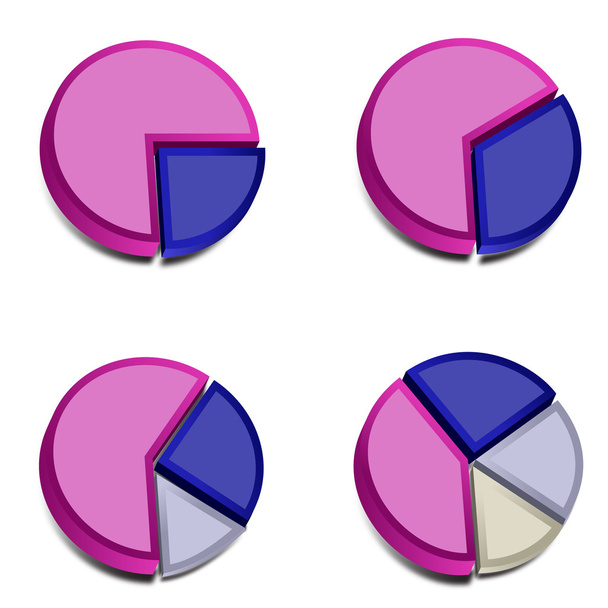 3D круговые диаграммы 3 - Вектор,изображение