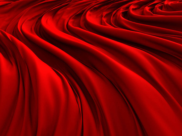 Tecido de cetim de seda vermelha
  - Foto, Imagem