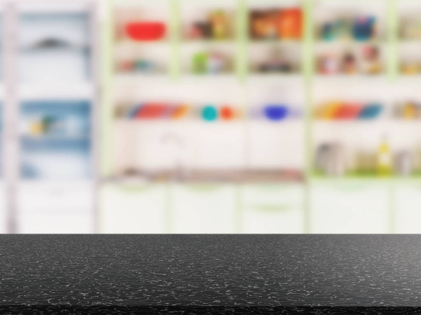 Granit Arbeitsplatte mit Küchenschrank Hintergrund - Foto, Bild