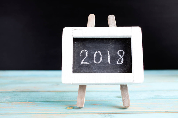 Blackboard with New Year 2018 - Фото, изображение