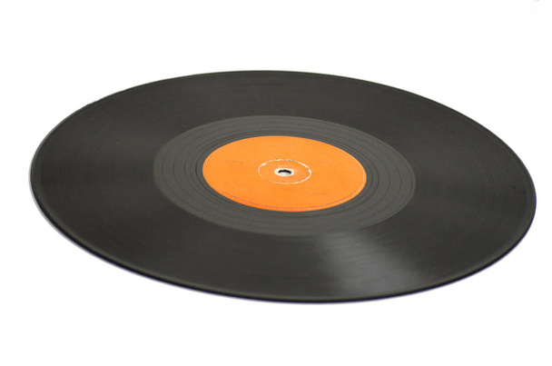 disque vinyle vintage sur fond coloré blanc rétro
 - Photo, image