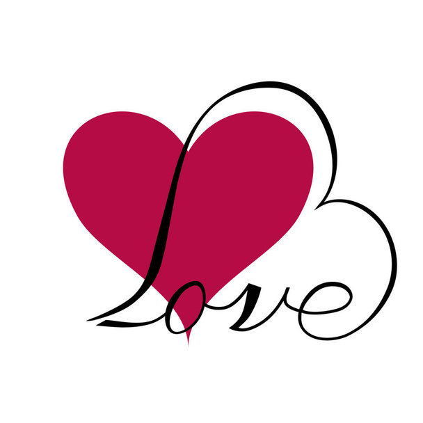 Valentine Love inscriptie - Vector, afbeelding