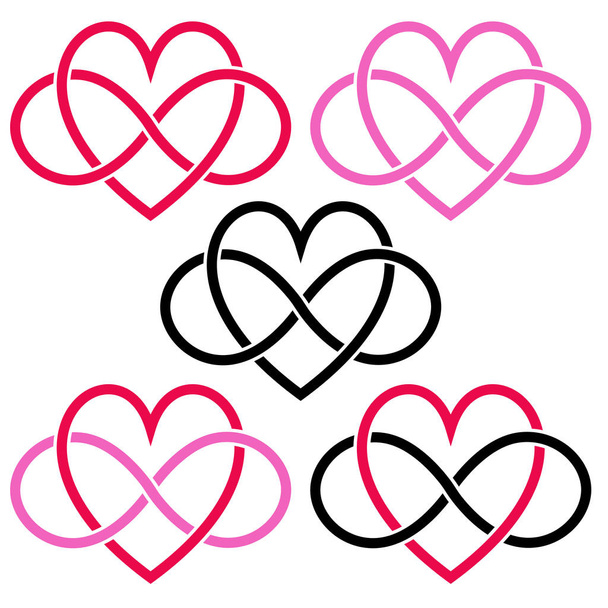 hearts and infinities signs - Vector, Image