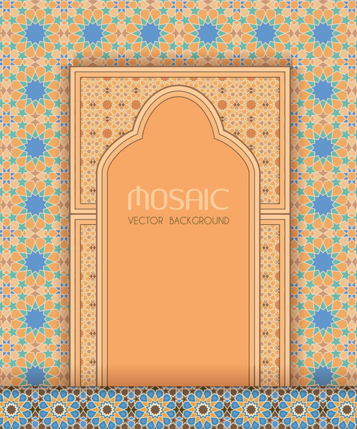 Islamic architectural design, ornate mosaic background - Vector, Image