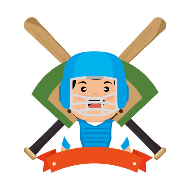 baseballový hráč emblém sport - Vektor, obrázek