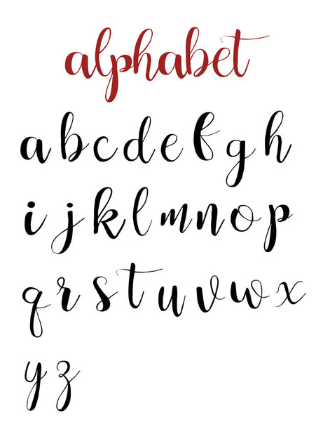 Букви латинського алфавіту на білому тлі. каліграфія шрифт рука буквене позначення  - Вектор, зображення