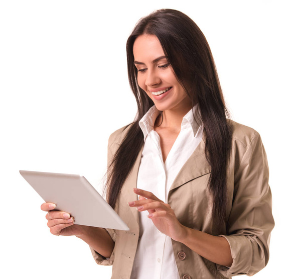 Business lady with gadget - Photo, image