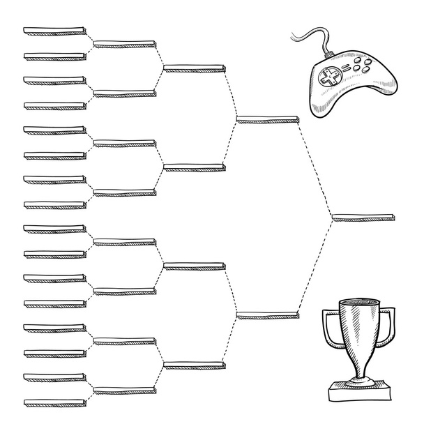 Blank video game tournament bracket - Vector, Image