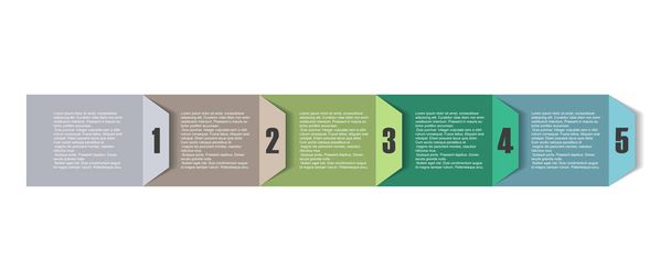 five step paper vector infographic template - Vector, Image