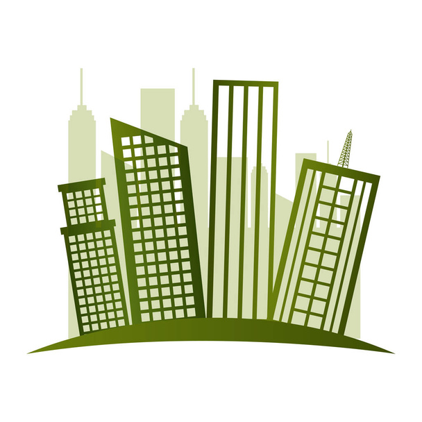 green city ecology buildings - Vector, imagen