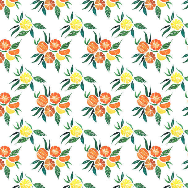 Beautiful orange and yellow citrus pattern  - Фото, зображення