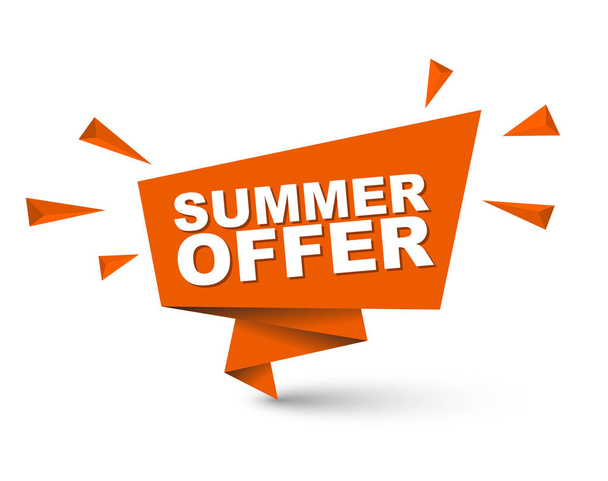 Orange easy vector illustration isolated paper bubble banner summer offer. This element is well adapted for web design. - Vector, Image