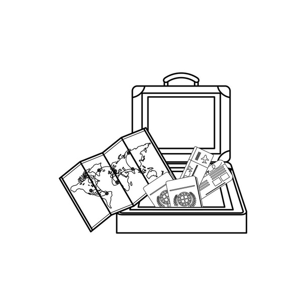 cestovní kufr, samostatný - Vektor, obrázek