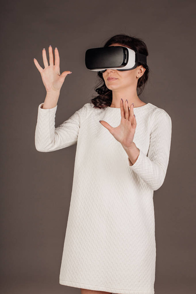 female with glasses of virtual reality  - Fotoğraf, Görsel