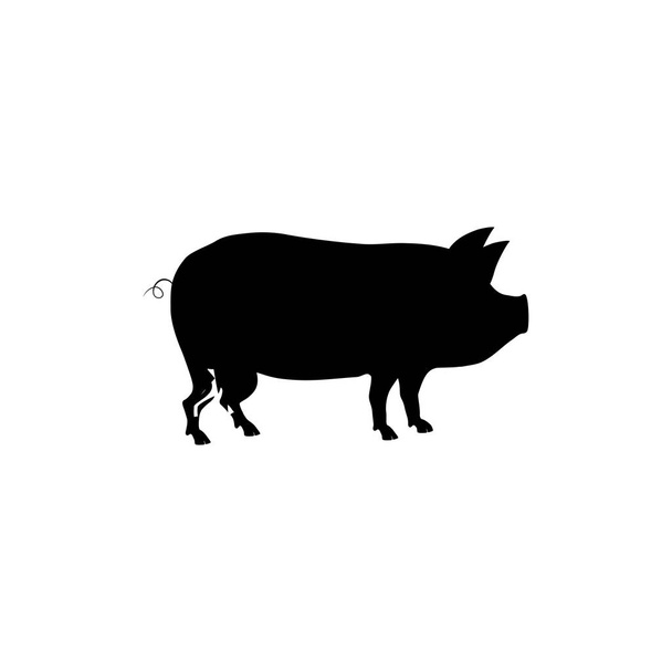 豚肉シルエット食事 - ベクター画像