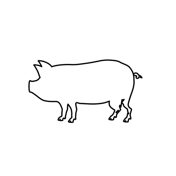 Varkensvlees silhouet maaltijd - Vector, afbeelding