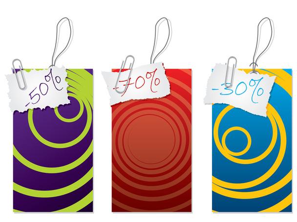 Label set with paper clip - Vector, afbeelding