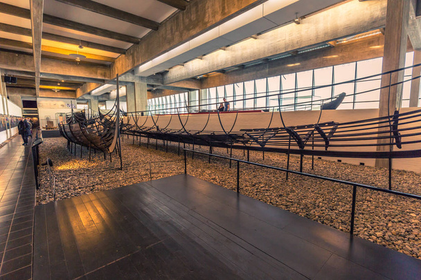 December 04, 2016: Viking ships inside the Viking Ship Museum of - Photo, Image