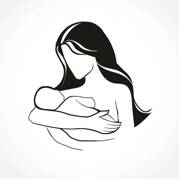 μητέρα και μωρό σύμβολο - Διάνυσμα, εικόνα