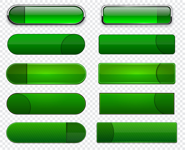 grüne hochdetaillierte moderne Web-Buttons. - Vektor, Bild