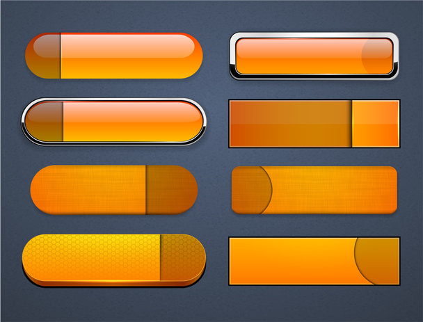 Orange high-detailed modern web buttons. - Vecteur, image