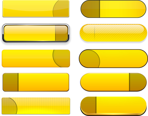 gele hoge-gedetailleerde moderne web-knoppen. - Vector, afbeelding